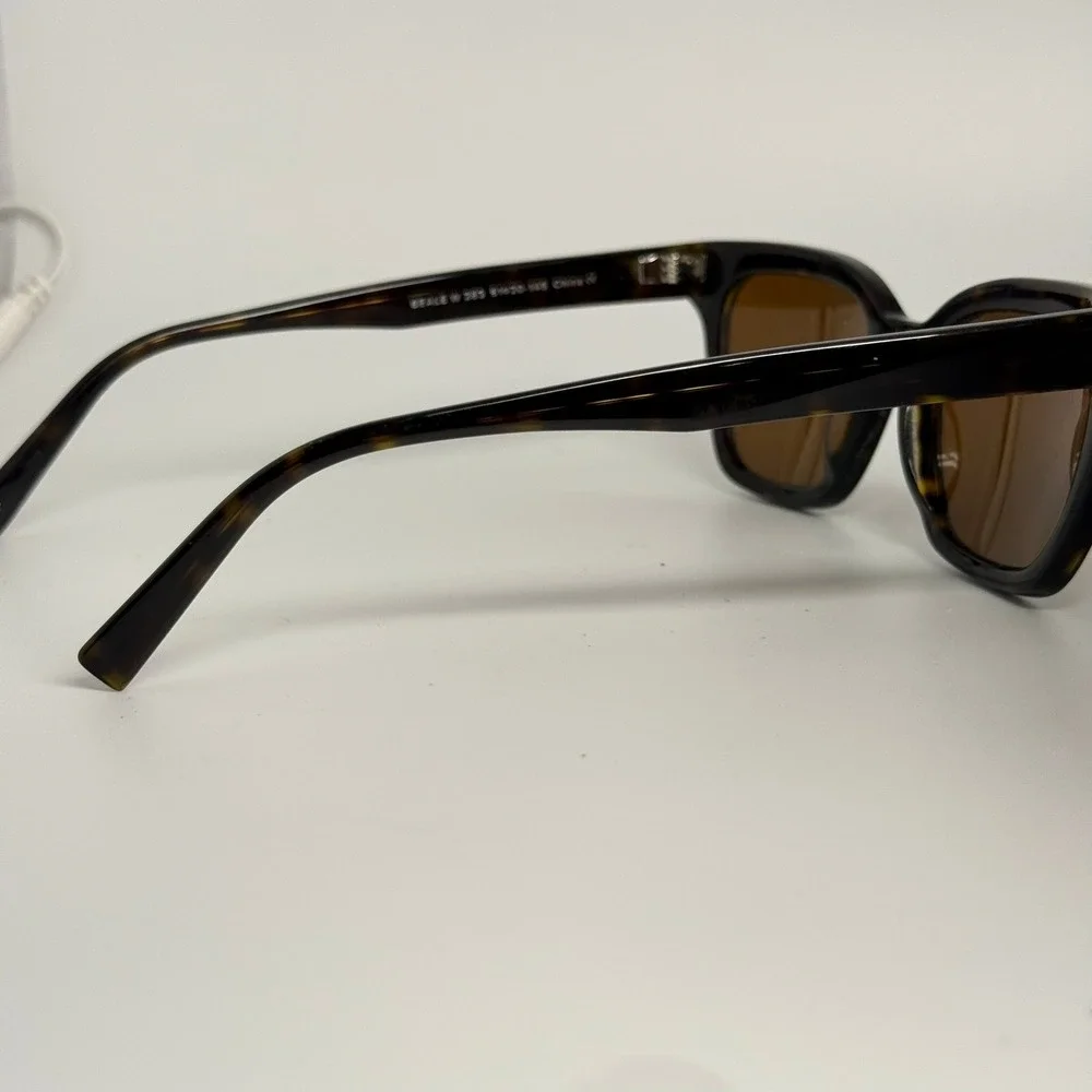 Warby Parker Beale Sunglasses Dark Tortoise Square Frame 51-20-145 Brown Lens